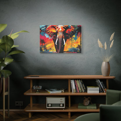 Elephant Canvas Art - Elephant Print, Vibrant Wall Decor, Home & Office, Animal Gift, Nature Art