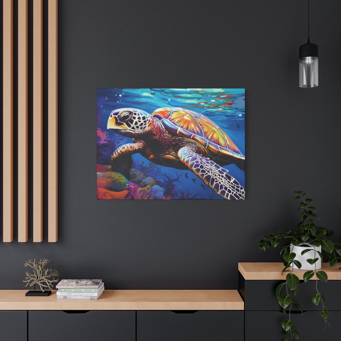 Sea Turtle Canvas Art - Tropical Sea Scenery, Vibrant Wall Decor, Home & Office, Animal Gift, Nature Art