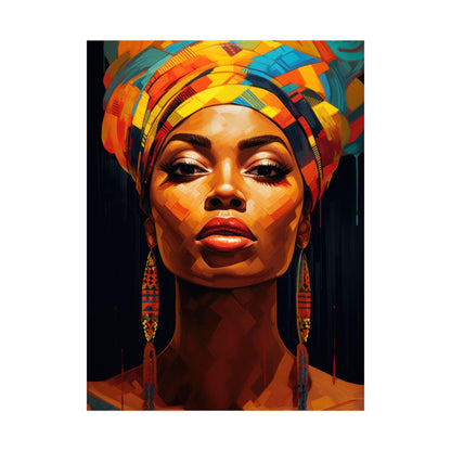 African Woman Colorful Unframed Art, African American Art, Modern art print, Fashion Decor, wall decor African, Wall Art