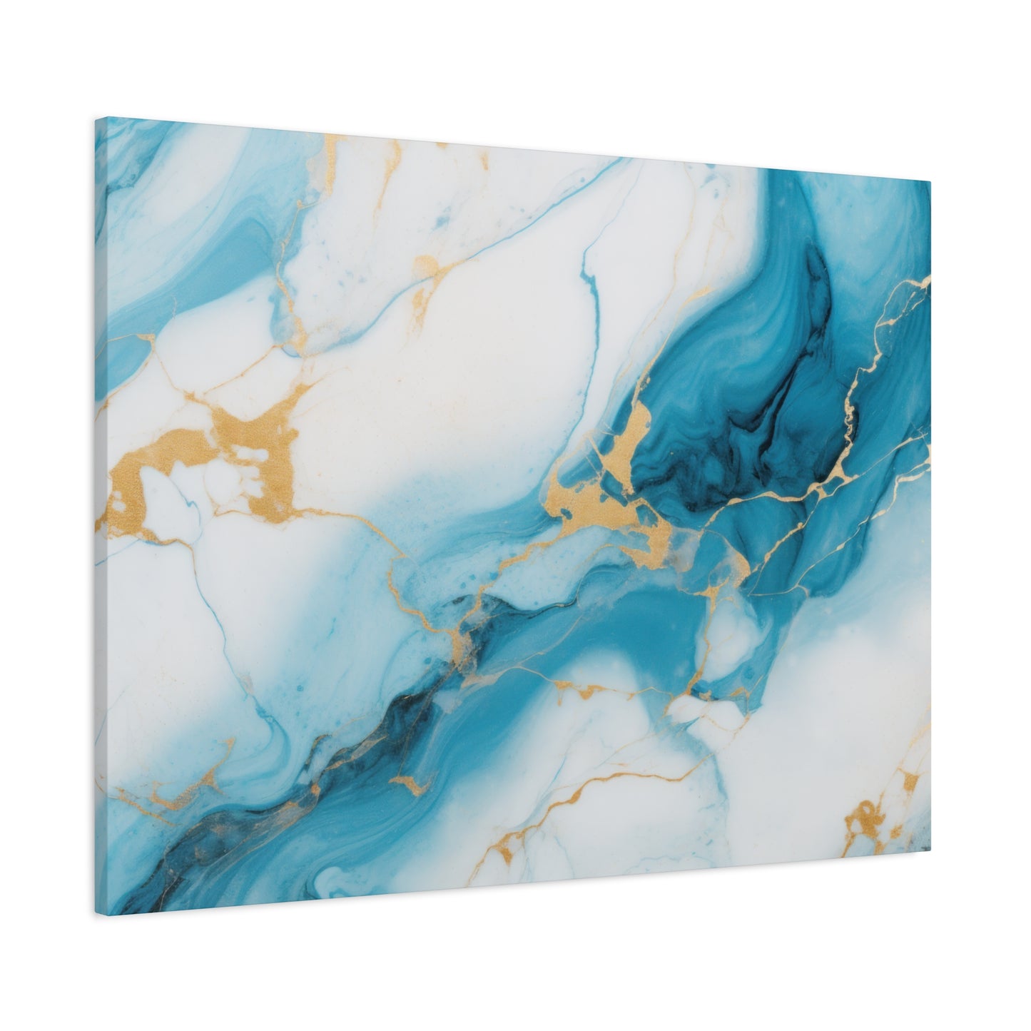 Abstract Luxury Art, Blue and Gold Marble canvas Room wall art Extra Large Trendy wall art