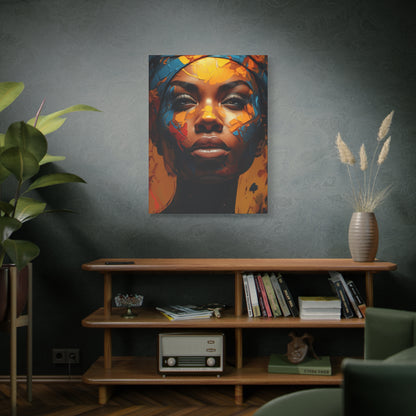 Colorful African Woman Canvas Art, African American Art, Modern art print, Fashion Decor, wall decor African, Wall Art