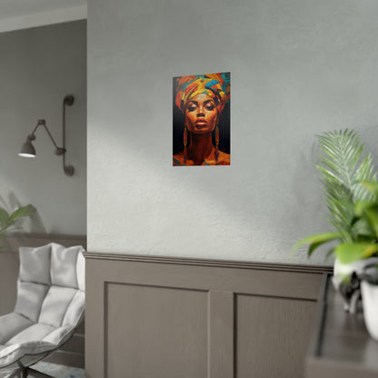 African Woman Colorful Unframed Art, African American Art, Modern art print, Fashion Decor, wall decor African, Wall Art