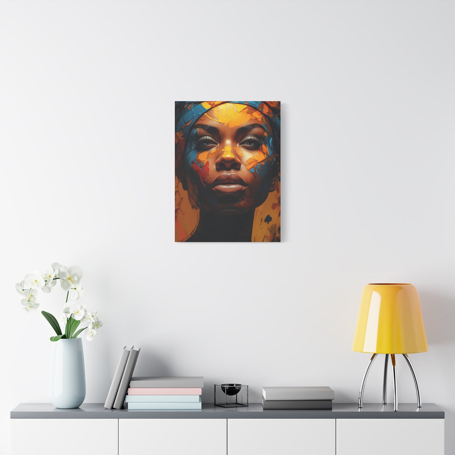 Colorful African Woman Canvas Art, African American Art, Modern art print, Fashion Decor, wall decor African, Wall Art