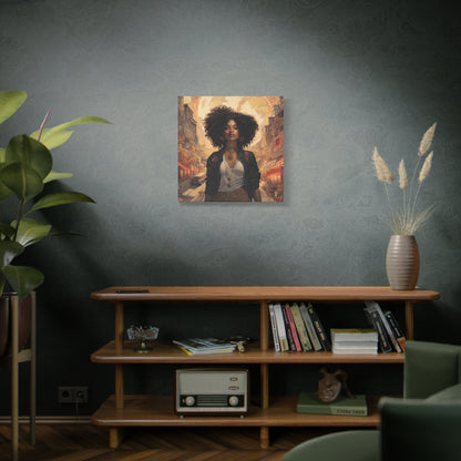 Black African Woman Cartoon Canvas Art, African American Art Modern art print Fashion wall decor African, Wall Art
