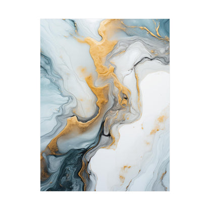 Marble Grey Abstract Unframed Wall Art - 2 | Minimalist Large Art Prints for Bedroom, Dining Room, or Any Space