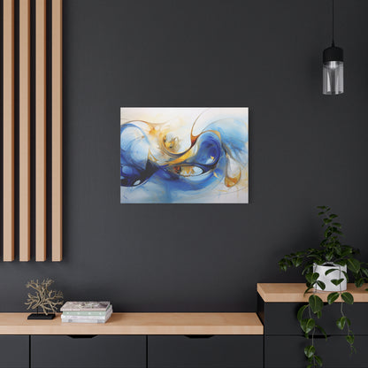 Abstract Blue wall art canvas Modern Canvas Print Blue Bright motion composition art Extra Large wall art Living room